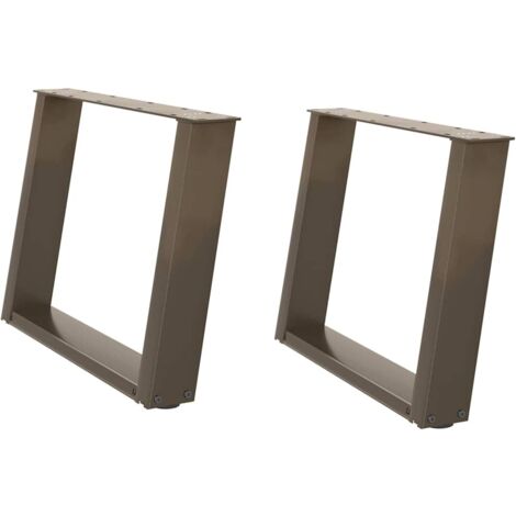Pied de meuble，Pieds de table basse en U, 2 pièces, acier naturel, 60 x (42-43) cm CFW91372
