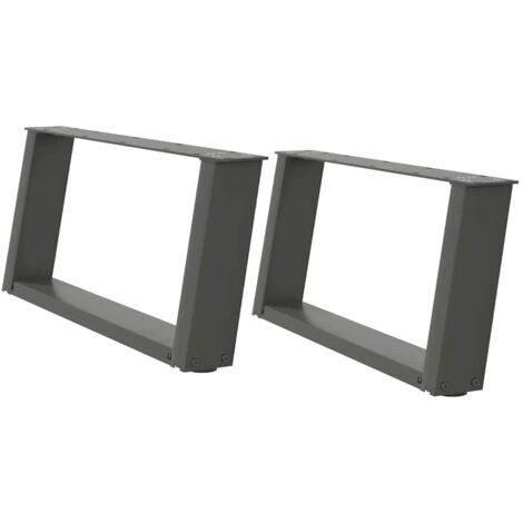 Pied de meuble，Pieds de table basse en U 2 pièces Anthracite 60 x (30-31) cm Acier CFW32403