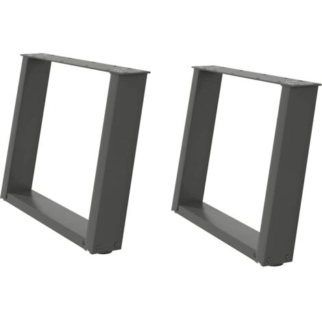 Pied de meuble，Pieds de table basse en U 2 pièces Anthracite 60 x (42-43) cm Acier CFW57959