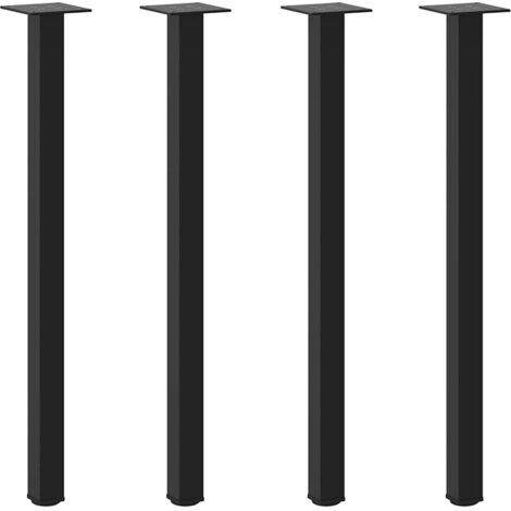 Pied de meuble，Pieds de table console 4 pièces Noir 72-74 cm Acier CFW80121
