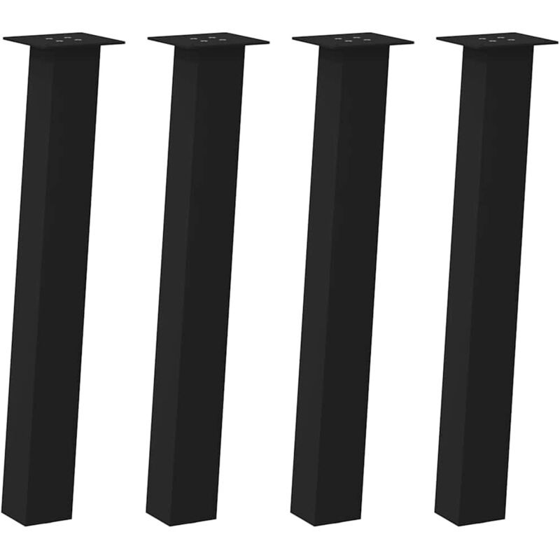 Pied de meuble，Pieds de table console 4 pièces Noir 72 cm Acier CFW12381