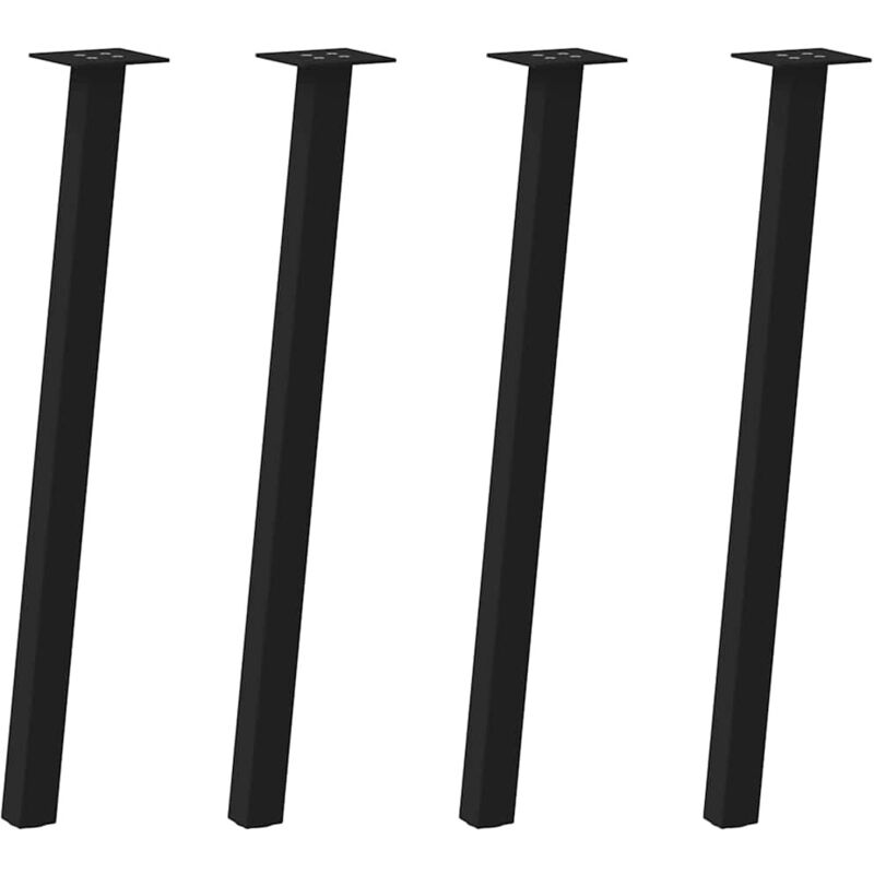 Pied de meuble，Pieds de table console 4 pièces Noir 72 cm Acier CFW36439