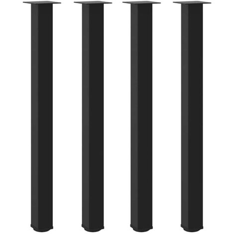 Pied de meuble，Pieds de table de bar 4 pièces Noir 110-112 cm Acier CFW70640