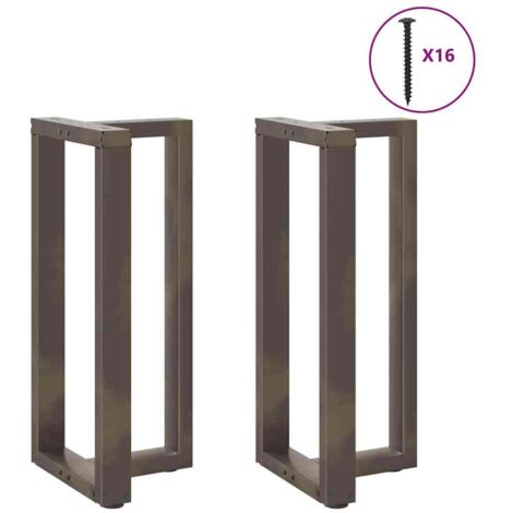Pied de meuble，Pieds de table de bar en forme de T, 2 pièces, noir, 40 x 35 x (90-91) cm, acier CFW15642
