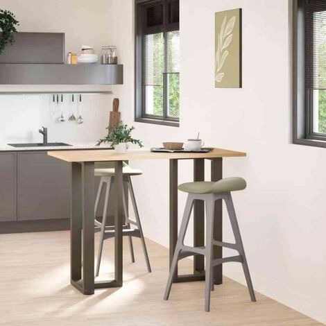 Pied de meuble，Pieds de table de bar en forme de T, 2 pièces, noir, 50 x 35 x (100-101) cm, acier CFW17385