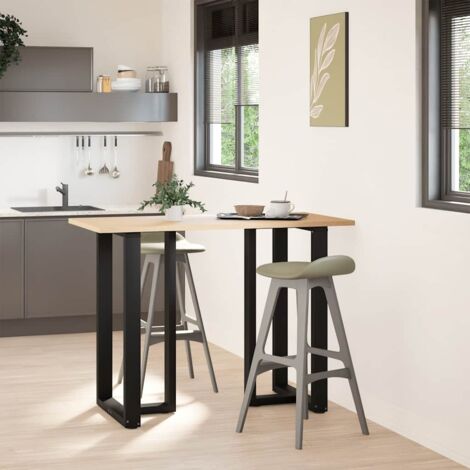 Pied de meuble，Pieds de table de bar en forme de T, 2 pièces, noir, 60 x 35 x (100-101) cm, acier CFW73866