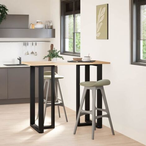 Pied de meuble，Pieds de table de bar en forme de T, 2 pièces, noir, 60 x 35 x (110-111) cm, acier CFW18453