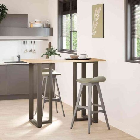 Pied de meuble，Pieds de table de bar en forme de T, 2 pièces, noir, 60 x 35 x (110-111) cm, acier CFW38547