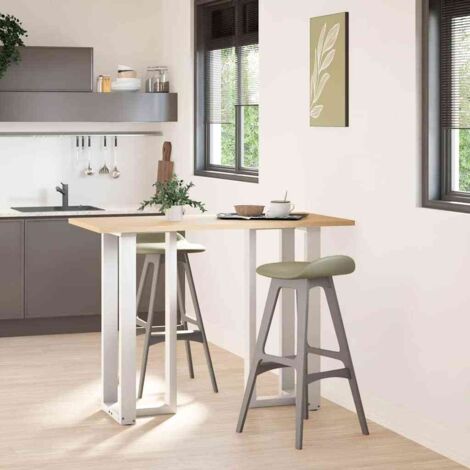 Pied de meuble，Pieds de table de bar en T, 2 pièces, blanc, 40 x 35 x (100-101) cm, acier CFW88122