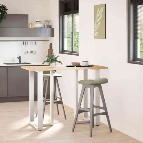 Pied de meuble，Pieds de table de bar en T, 2 pièces, blanc, 60 x 35 x (100-101) cm, acier CFW55097