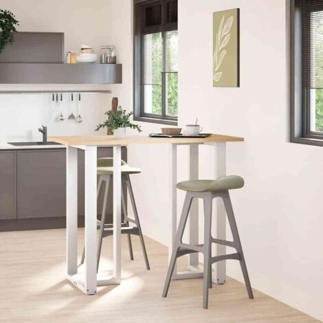 Pied de meuble,Pieds de table de bar en T, 2 pièces, blanc, 60 x 35 x (110-111) cm, acier CFW18419