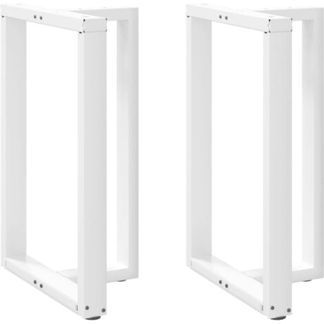 Pied de meuble，Pieds de table de bar en T, 2 pièces, blanc, 60 x 35 x (90-91) cm, acier CFW37778