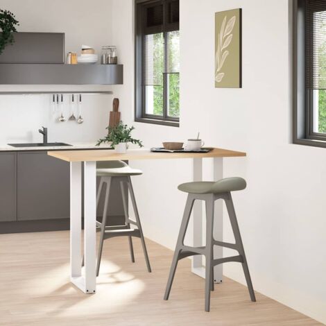 Pied de meuble，Pieds de table de bar en U, 2 pièces, blanc, 40 x (100-101) cm, acier CFW72839