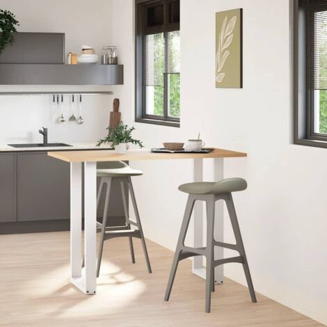 Pied de meuble，Pieds de table de bar en U, 2 pièces, blanc, 50 x (100-101) cm, acier CFW11171