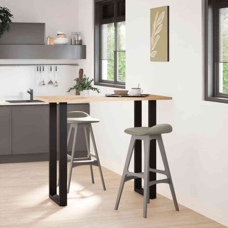 Pied de meuble，Pieds de table de bar en U, 2 pièces, noir, 50 x (110-111) cm, acier CFW97310
