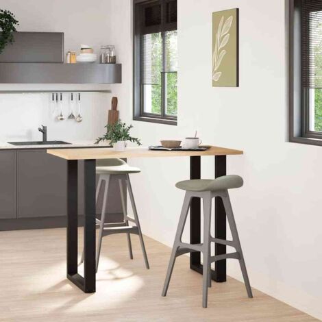 Pied de meuble，Pieds de table de bar en U, 2 pièces, noir, 60 x (100-101) cm, acier CFW74078