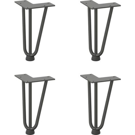 Pied de meuble，Pieds en épingle à cheveux pour table basse 4 pièces Anthracite 20 cm Acier massif CFW89715