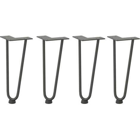 Pied de meuble，Pieds en épingle à cheveux pour table basse 4 pièces Anthracite 30 cm Acier massif CFW78418