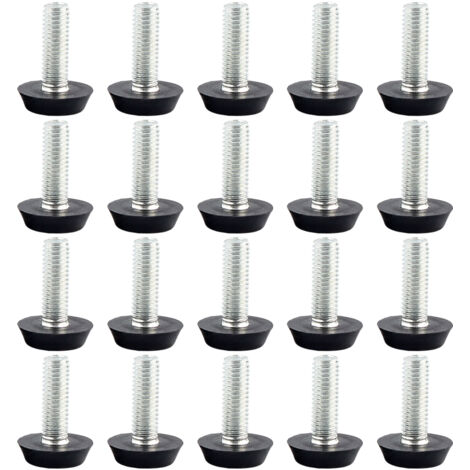 Pied De Nivellement pour Mobilier, Pied De Table Reglable, Installés sous Les Pieds des Meubles, M8x20mm, 20 Pièces
