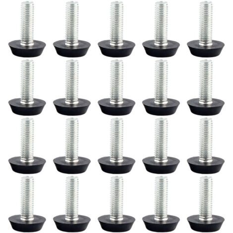 Pied De Nivellement pour Mobilier, Pied De Table Reglable, Installés sous Les Pieds des Meubles, M8x20mm, 20 Pièces