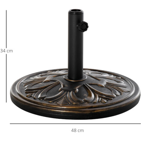 Pied de parasol 13 kg, support pour parasol, mâts de parasol de 35 mm/38 mm/48 mm de diamètre, porte-parapluie pour jardin, balcon, bronze antique