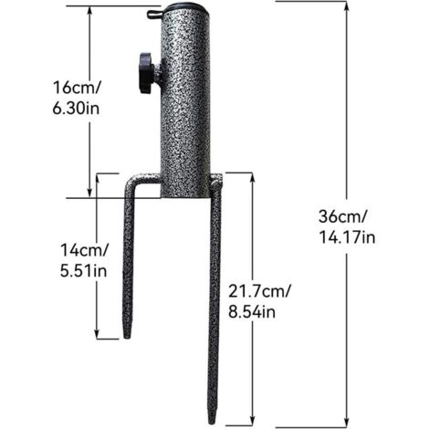 Pied de Parasol, 2 Pièces Ancrage Parasol Ancrage Support de Parasol, Élastique Réglable Pied Parasol, Multi-Applications Métal Pied Parasol ​pour Plage de Sable ou Sol
