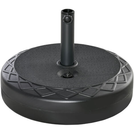 Pied de parasol à remplir 30L eau ou 40kg sable, pour mât Ø38/48mm, noir