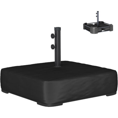 Pied de parasol avec housse, base extérieure à remplir 80 kg sable ou 90 kg sable humide 78 x 78 x 40 cm noir