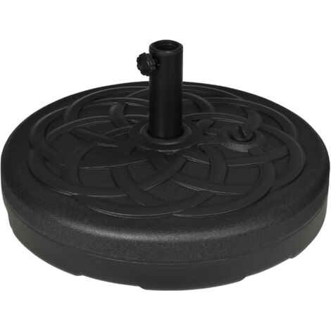Pied de parasol base de lestage à remplir de sable ou d'eau Ø 56 x 30,5H cm noir