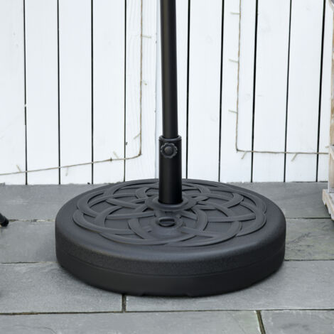 Pied de parasol base de lestage à remplir de sable ou d'eau Ø 56 x 30.5H cm noir