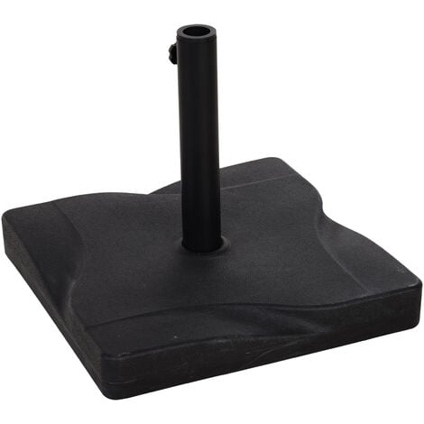 Pied de parasol base de lestage parasol carré dim. 41,5L x 41,5I x 35H cm poids net 20 Kg ciment HDPE noir - Noir