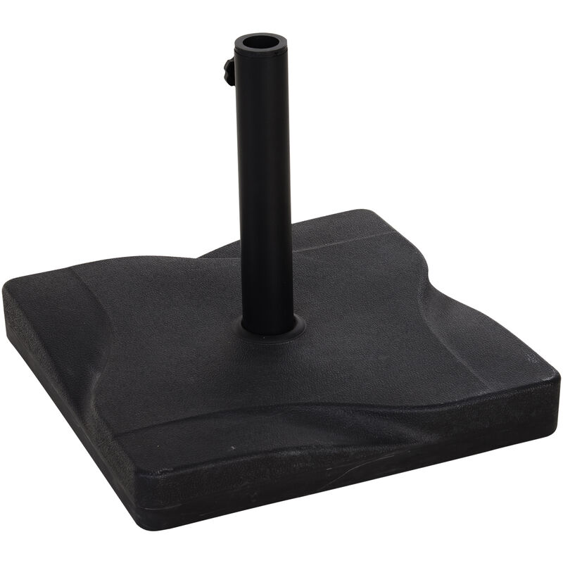 Pied de parasol base de lestage parasol carré dim. 41,5L x 41,5I x 35H cm poids net 20 Kg ciment hdpe noir