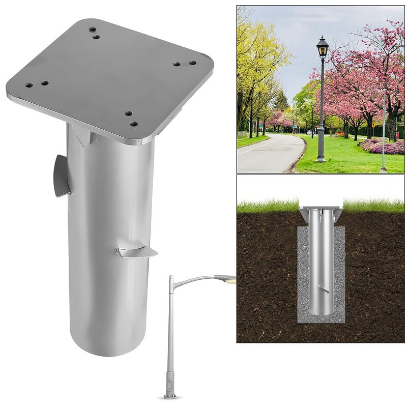 TolleTour Pied de Parasol base universelle plaque de base cantilever porte-parapluie en acier inoxydable