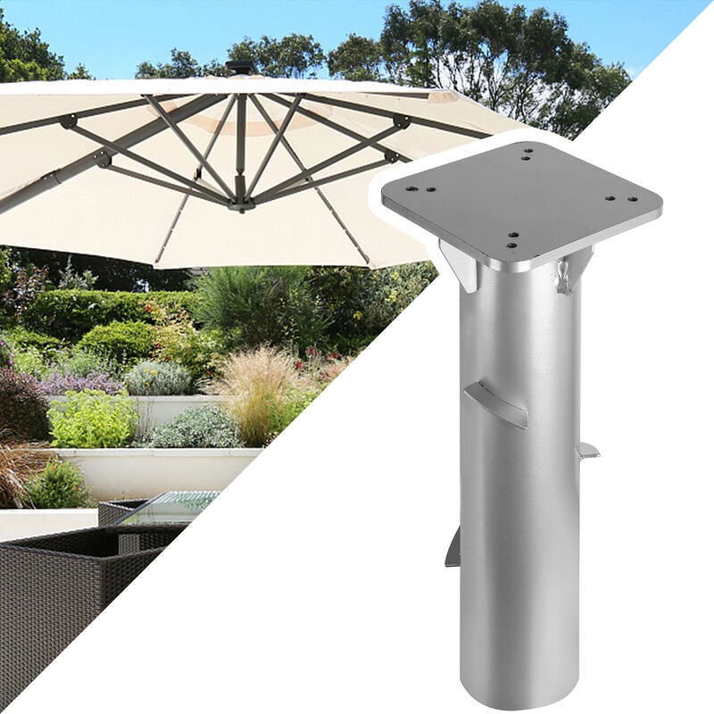 Pied de Parasol base universelle plaque de base cantilever porte-parapluie en acier inoxydable