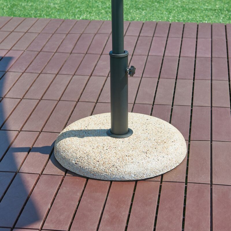 Pied de parasol Bitritto avec adaptateurs 37 42 52 58 mm aspect pierre beige Casa.pro
