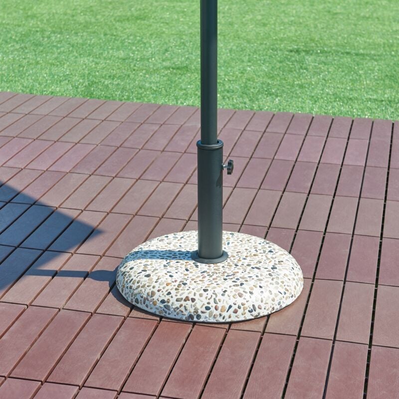 Pied de parasol Bitritto avec adaptateurs 37 42 52 58 mm aspect pierre Casa.pro