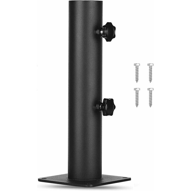 Pied De Parasol Carré En Acier Robuste Avec Bouton Réglable, Support De Parasol Pour Terrasse, Quais, Tables De Pique-Nique