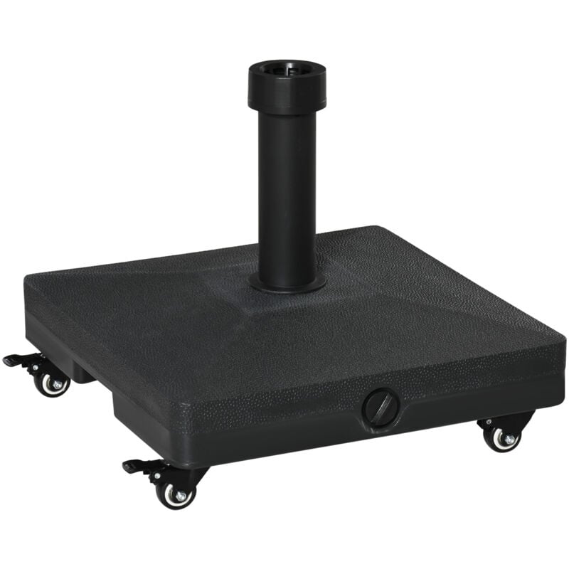 Pied de parasol carré à roulettes simba noir