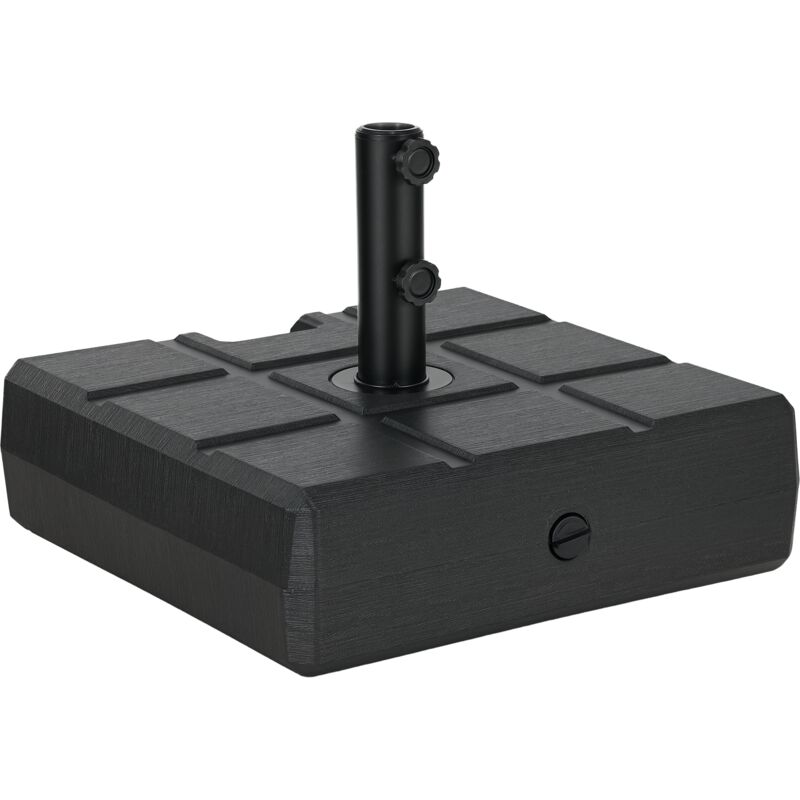Pied de parasol carré base de lestage dim. 49L x 49l x 36,5H cm hdpe aspect bois noir