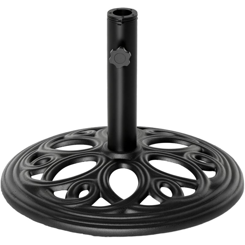 Pied de parasol design rosace aspect fer forgé poids net 11,5 Kg dia. 45 cm fonte noir