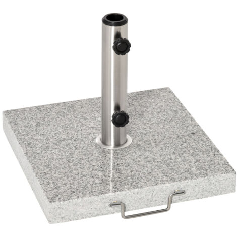 Pied de parasol en granit gris, 28 kg, compatible avec les pieds de parasol de diamètre 34/38/48 mm