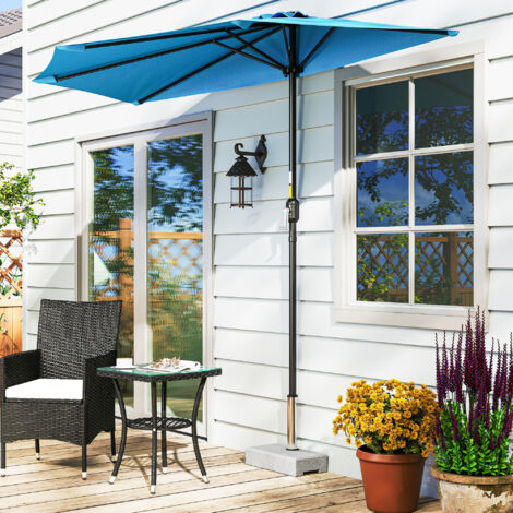 Pied de parasol en marbre socle de parasol 25 kg 2 molettes de serrage tube en acier inoxydable 45 x 22,5 x 40 cm gris
