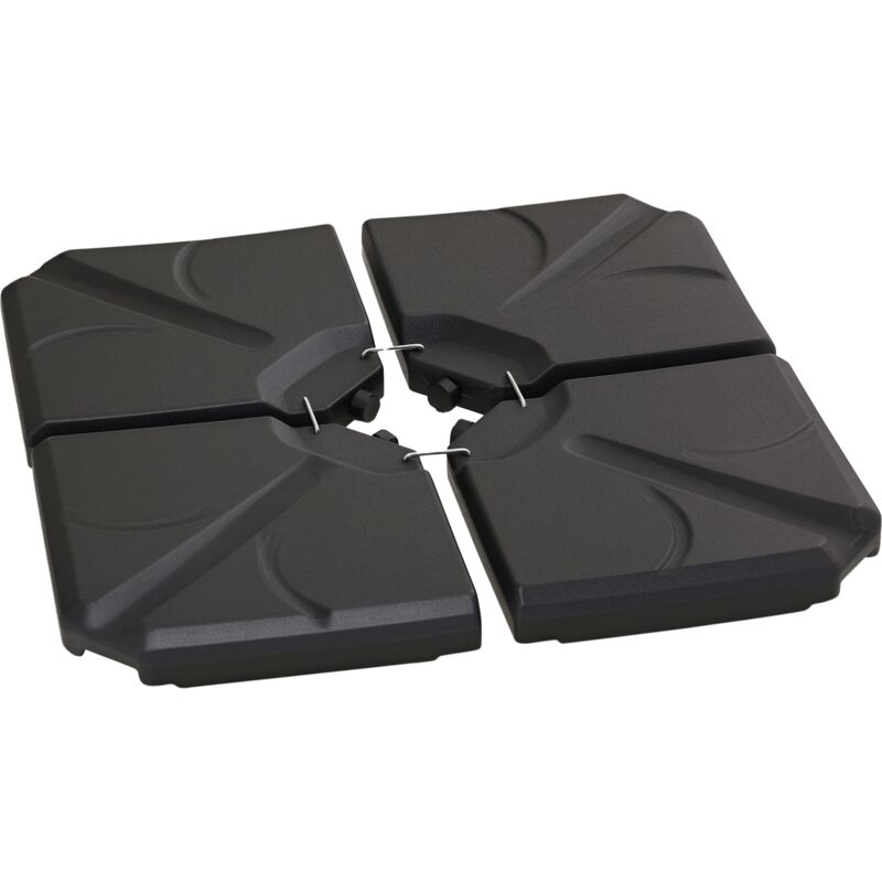 Pied de parasol lot de 4 dalles de lestage pour parasol déporté dim. tot. 103L x 103l x 8H cm hdpe texturé noir
