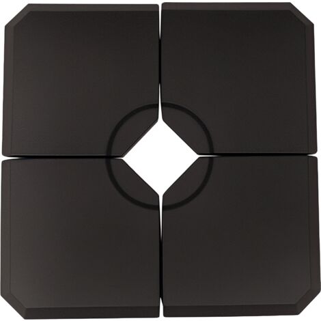 Pied de parasol lot de 4 dalles pour parasol à lester dim. tot. 100L x 100l x 9,5H cm HDPE noir