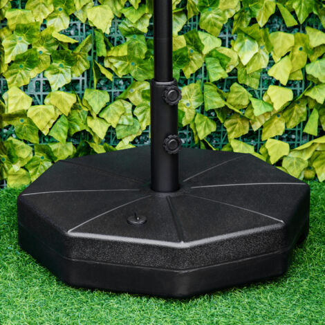 Pied de parasol octogonal lestable jusqu'à 40 kg. support pour parasol avec tube de 38/48 mm de diamètre. pour balcon. terrasse. jardin. noir
