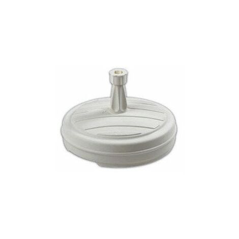 Pied de parasol rond 13L en polyéthylène – Remplissage eau/sable pour stabilité – Compatible mâts 18 à 32 mm – Dimensions Ø 43 x H 28 cm