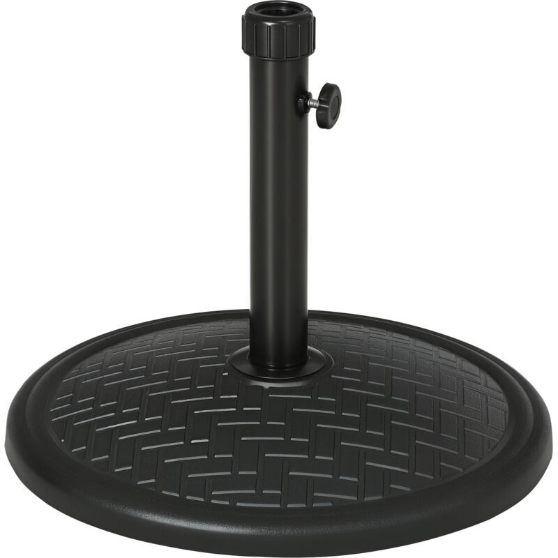 Pied de parasol rond base de lestage ø 46 x 34 cm métal motif zig zag poids net 14 Kg noir