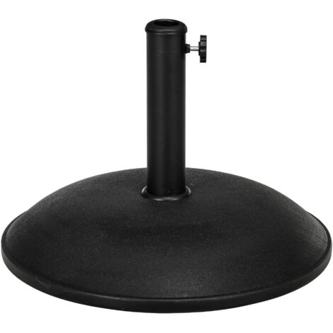 Pied de parasol rond base de lestage parasol Ø 45 x 36H cm poids net 20 Kg ciment PVC gris noir