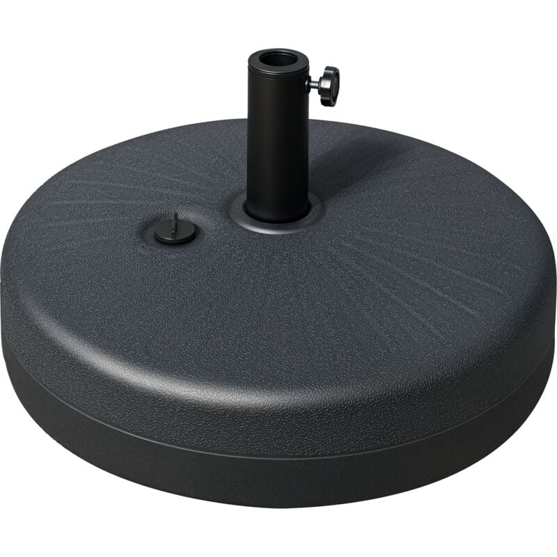 Pied de parasol rond base de lestage parasol ø 51 x 30H cm hdpe motif rosace surface texturée noir