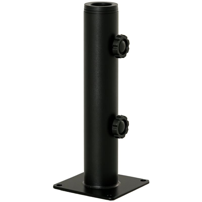 Pied de parasol - support de parasol pour ancrage au sol - visserie incluse - acier noir